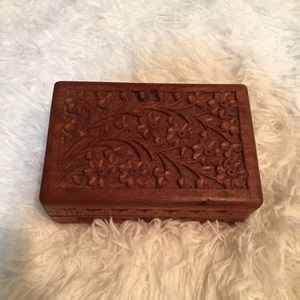 🌵BOGO🌵Carved wooden trinket box floral